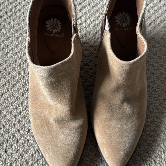 Yellow Box Leopard Accent Suede Ankle Booties - Picture 2 of 4